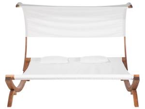 Chaise longue TERAMO Marron - Blanc - Textile - 205 x 160 x 225 cm