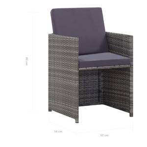 Garten-Essgruppe (13-teilig) 3012316-13 Grau - Kunststoff - Polyrattan - 109 x 74 x 225 cm