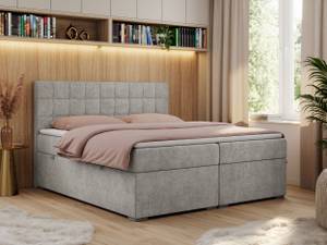 Boxspringbett CARMEN Platingrau - Breite: 120 cm - H4 - Textil