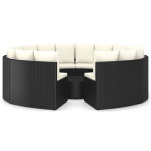 Garten-Lounge-Set Schwarz - Polyrattan - 68 x 30 x 68 cm