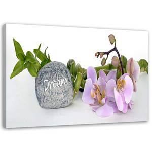 Wandbilder Orchidee Stein Inschrift Zen 120 x 80 cm