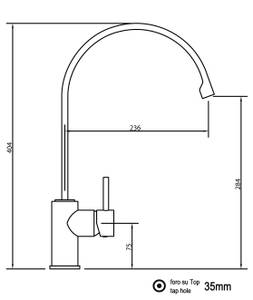 Küchen Armatur SAM mit Bogen Auslauf Metall - 35 x 41 x 5 cm