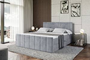 Boxspringbett MOETI-Z Hellgrau - Breite: 180 cm - H4