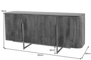 Sideboard GATSBY Braun - Massivholz - Holzart/Dekor - 160 x 75 x 40 cm