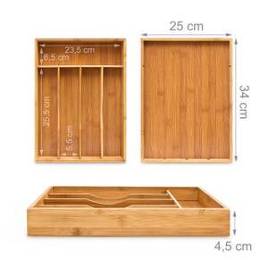 Besteckkasten Bambus 34x25x4,5cm Braun - Bambus - Holzwerkstoff - 26 x 5 x 34 cm