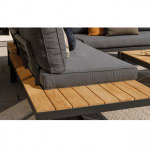 Loungeset La Vida Grau - Massivholz - Holzart/Dekor - 245 x 63 x 245 cm