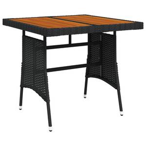 Table de jardin Noir - Polyrotin - Bois/Imitation - 70 x 72 x 70 cm