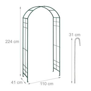 Rosenbogen aus Metall Grün - Metall - 110 x 224 x 41 cm