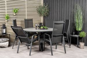 Gartenmöbel-Set Parma (7-teilig) Schwarz - Metall - 140 x 73 x 140 cm