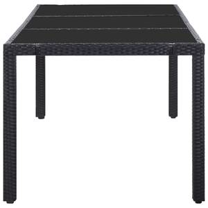 Garten-Essgruppe (9-teilig) 3001262-1 Schwarz - Kunststoff - Polyrattan - 90 x 75 x 190 cm