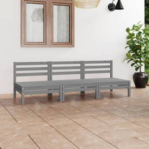 Salon de jardin Gris - Bois massif - Bois/Imitation - 64 x 63 x 64 cm