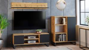 TV-Schrank mit 2 Türen und 1 zentralem Braun - Holzwerkstoff - 155 x 49 x 40 cm