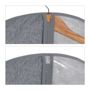 Kleidersack 3er Set - 99 x 58 cm Grau - Kunststoff - Textil - 58 x 99 x 1 cm