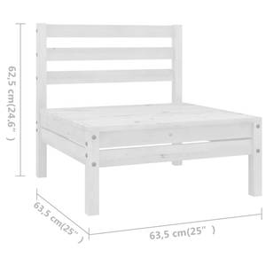 Ensemble de salon de jardin Blanc - Bois massif - Bois/Imitation - 64 x 63 x 64 cm