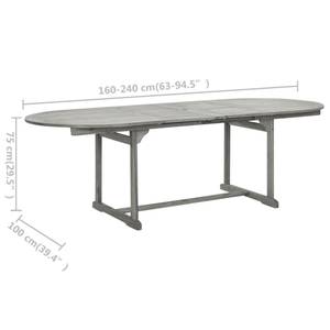 Table de jardin 3012961 Gris - Bois massif - Bois/Imitation - 240 x 75 x 240 cm