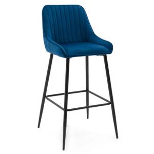 Barhocker PASSO Velour Blau - Dunkelblau