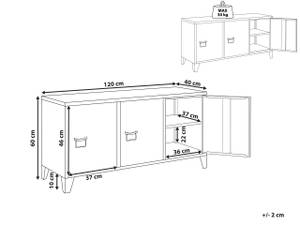 Sideboard CARDIFF Schwarz - Metall - 120 x 60 x 40 cm