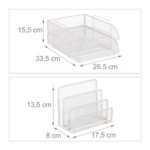 Schreibtisch Organizer Set 7-teilig Weiß - Metall - 27 x 9 x 34 cm