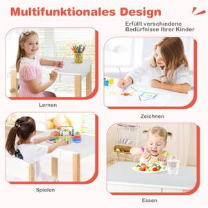 Kindertisch-Set TK32342IT Weiß - Massivholz - 40 x 53 x 48 cm