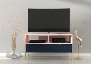 Tv-Schrank Skandica Polka Marineblau - Pink