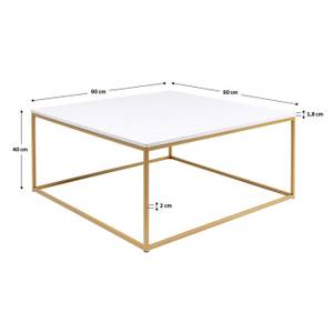 Table basse Key West 90x90cm Blanc - Pierre - 90 x 40 x 90 cm