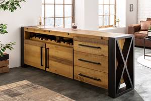 Sideboard THOR Schwarz - Braun - Metall - Massivholz - 193 x 76 x 45 cm