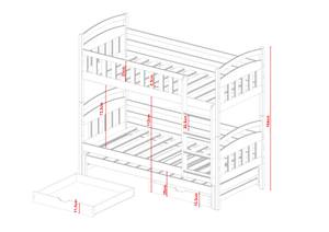 Etagenbett BLANKA 80x180x164 88 x 188 cm