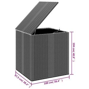 Kissenbox Schwarz - Metall - Polyrattan - 100 x 104 x 100 cm