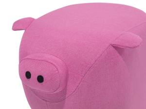 Pouf animal PIGGY Chêne clair - Rose foncé