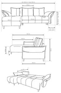 Ecksofa NAPOLI Ecke davorstehend links - Ottomane davorstehend links