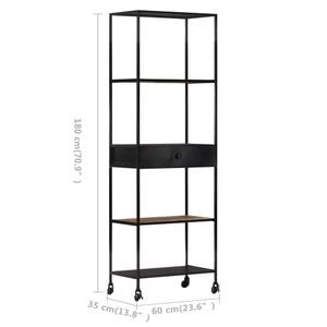 Bücherschrank 3007738 Braun - Holzwerkstoff - Metall - 60 x 180 x 35 cm