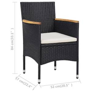 Chaise en rotin Noir - Métal - Textile - 57 x 84 x 57 cm