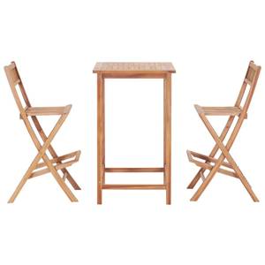 Bistro-Set-k340 ( 3-tlg ) Braun - Massivholz