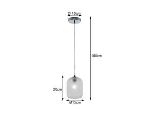 LED Pendelleuchte Klarglas rund Ø15cm Silber - Durchscheinend - Durchmesser Lampenschirm: 15 cm