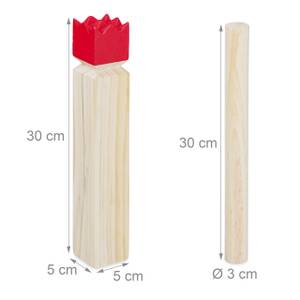 Kubb Wikingerspiel Braun - Rot - Holzwerkstoff - 5 x 5 x 30 cm