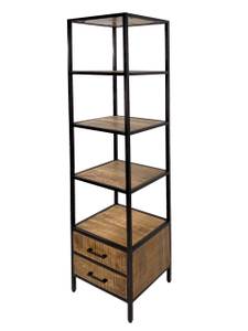 Standregal Liverpool Bücherregel Schwarz - Braun - Metall - 40 x 180 x 40 cm