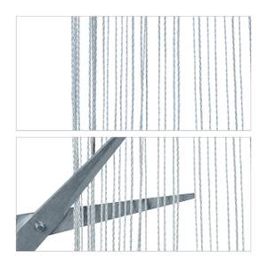 2 x Fadenvorhang silber 90 x 245 cm Silber - Textil - 90 x 245 x 1 cm
