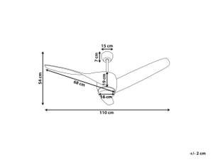 Deckenventilator mit Licht PARIA Braun - Metall - 110 x 54 x 110 cm