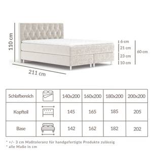 Boxspringbett Excelsior Taupe - Breite: 200 cm