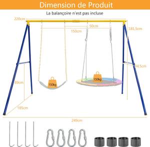Balancelles NP10525-1YE Métal - 185 x 182 x 249 cm