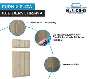 FURNIX Schrank Eliza 3D Sonoma Eiche Hell Dekor - Eiche Sonoma Dekor