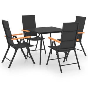 Salle à manger (lot de 5) 3060089 Noir - Métal - Polyrotin - 80 x 74 x 80 cm