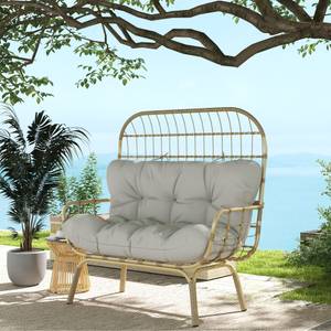 Gartensofa 860-323V00LG Grau - Polyrattan - 72 x 126 x 126 cm