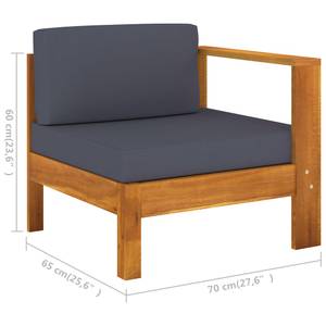 Garten-Lounge-Set (9-teilig) 3006534-15 Grau - Massivholz - Holzart/Dekor - 60 x 25 x 100 cm