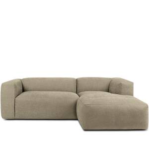 Ecksofa BUFFO 4-Sitzer Sandbraun - Breite: 237 cm - Armlehne beidseitig montierbar - Ecke davorstehend rechts - Ottomane davorstehend rechts