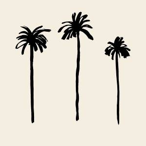 Tableau three black palm tree 30 x 45 cm - Verre