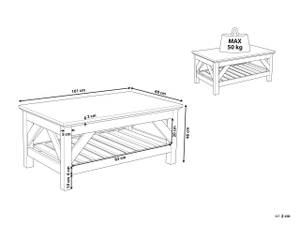 Table basse SAVANNAH Marron - Blanc - Bois manufacturé - 101 x 46 x 60 cm