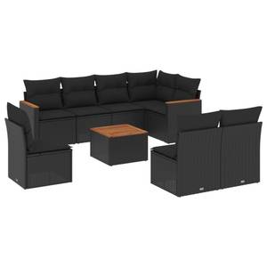 Gartensitzgruppe K5953(9-tlg) Schwarz - Massivholz - 69 x 62 x 62 cm