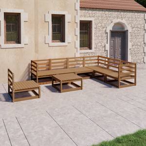 Garten-Lounge-Set (8-teilig) 3009826-1 Braun - Massivholz - Holzart/Dekor - 70 x 30 x 70 cm