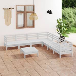 Garten-Lounge-Set Weiß - Massivholz - Holzart/Dekor - 64 x 29 x 64 cm